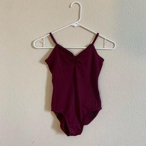 Burgundy camisole kids ballet leotard